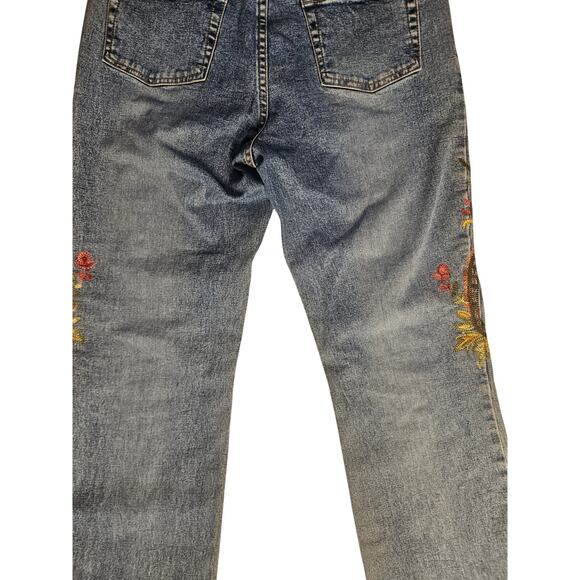 Vintage Willi Smith Embroidered Jeans Sz 8 Paisley Bootcut Y2K - Picture 8 of 9